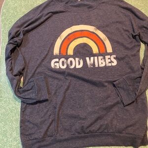 Good Vibes Navy Long Sleeve T